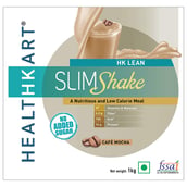 HealthKart SlimShake No Added Sugar, 1 kg Cafe Mocha(Highlight)