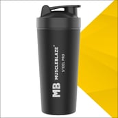 3 - MuscleBlaze Steel Pro Shaker,  Stealth Black  750 ml 