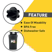 MuscleBlaze Compact Shaker, Black 500 ml
