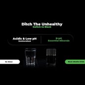 4 - Evocus H2O Black Alkaline Drink Infused with Essential Minerals 8+ pH, 500 ml Unflavoured (Pack of 6)