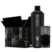 1 - Evocus H2O Black Alkaline Drink Infused with Essential Minerals 8+ pH, 500 ml Unflavoured (Pack of 6)