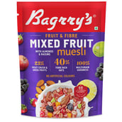 1 - Bagrrys Fruit n Fibre with Almonds & Raisins Muesli,  500 g  Mixed Fruit 