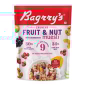 1 - Bagrrys Crunchy Muesli with 30% Fruit & Nut with Cranberries,  400 g  34% Rich Fiber Oats 