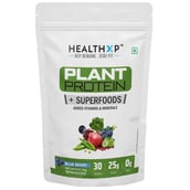 1 - HealthXP Plant Protein + Superfood,  2.2 lb  Blue Berry 