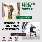 4 - SLOVIC Fitness Resistance Band 42 inch Loop with Door Anchors,  Black & Orange (Set of 2)  Free Size 