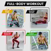 3 - SLOVIC Fitness Resistance Band 42 inch Loop with Door Anchors,  Black & Orange (Set of 2)  Free Size 