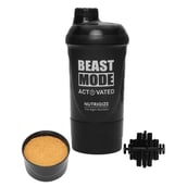 4 - GHC Nutrigize Screw Cap Leakproof Shaker with Compartment, Black 600 ml