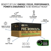 2 - ON (Optimum Nutrition) Gold Standard&nbsp;Pre-Workout,  15 sachets/pack  Green Apple 