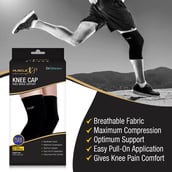 4 - MuscleXP Knee Cap, Black Medium