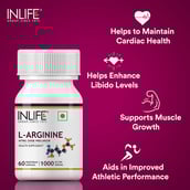 4 - INLIFE L-Arginine 1000 mg,  60 veggie capsule(s) 