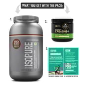 12 - Isopure 100% Whey Protein Isolate with Less Than 1.5 Grams Carbs 4.4 lb & Optimum Nutrition Micronised Creatine 250g Combo,  2 Piece(s)/Pack  Cookies & Cream + Unflavoured 