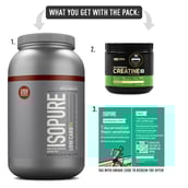 2 - Isopure Low Carb 4.41 lb & Optimum Nutrition Micronised Creatine 250g Combo,  2 Piece(s)/Pack  Dutch Chocolate + Unflavoured 