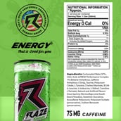 RAZE ENERGY Zero Sugar Drink,  250 ml  Sour Gummy Worms 