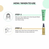 6 - Lely's Acne Squash Face Wash 70ml & Hair Care Serum 50ml Combo, 2 Piece(s)/Pack for All Skin Types