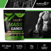 7 - MuscleXP Mass Gainer,  2.2 lb  Double Chocolate+Shaker 