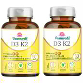 1 - Vaamveda Vitamin D3 K2 Calcium Joint Support Supplements with Zinc Magnesium, 60 tablet(s) Unflavoured (Pack of 2)