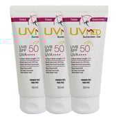 1 - Uvmed Tinted Sunscreen Gel SPF 50, 50 ml with Matt Feel (Pack of 3)