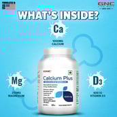 2 - GNC Calcium Plus with Magnesium and Vitamin D3 (1000mg),  60 tablet(s)  Unflavoured