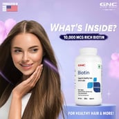 2 - GNC Biotin 10000 mcg,  60 tablet(s)  Unflavoured