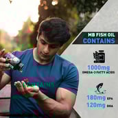 2 - MuscleBlaze Omega 3 Fish Oil (1000 mg) with 180mg EPA and 120mg DHA,  30 capsules