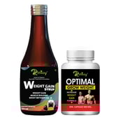 1 - Riffway Weight Gain Syrup 200 ml & Optimal Grow Weight 30 Capsules Combo,  2 Piece(s)/Pack  Unflavoured 
