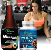 7 - Riffway Weight Gain Syrup 200 ml & Weight Proz 30 Capsules Combo, 2 Piece(s)/Pack Unflavoured