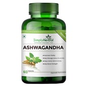 4 - Simply Herbal Ashwagandha 60 Caps with Vitamin B12 & Ginkgo Biloba 100 Capsules Combo,  3 Piece(s)/Pack 