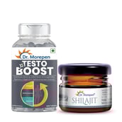 1 - Dr. Morepen Testo Boost 60 Tablets & Shilajit Resin 15g Combo,  2 Piece(s)/Pack  Unflavoured 