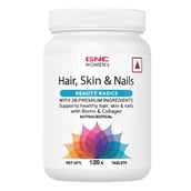 3 - GNC Women's Hair Skin & Nails 120 Tabs & Collagen 200g with Glutathione 60 Caps Combo,  3 Piece(s)/Pack  Unflavoured & Orange 