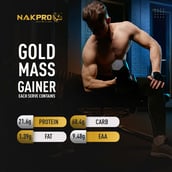 4 - Nakpro Gold Mass Gainer, 2.2 lb Double Rich Chocolate (Pack of 3)