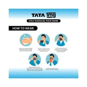 5 - Tata 1mg 3 Ply Surgical Mask,  Black 