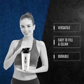 2 - AS-IT-IS Nutrition ATOM Shaker Bottle with Mixer Ball,  White  800 ml 