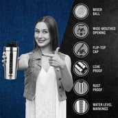 2 - AS-IT-IS Nutrition ATOM Fearless Steel Protein Shaker,  Silver  750 ml 