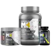 MuscleBlaze Biozyme Performance Whey 1 kg Rich Chocolate & Fish Oil & Creatine Combo