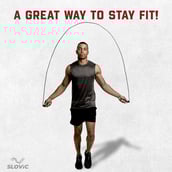 5 - SLOVIC Adjustable Skipping Rope,  Black  Free Size 