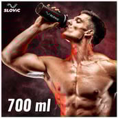 5 - SLOVIC Leakproof Gym Shaker Bottle,  Black  700 ml 