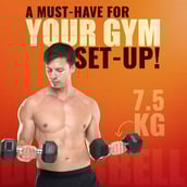 2 - SLOVIC Rubber Dumbbell Set,  Black  7.5 kg 