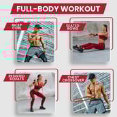 4 - SLOVIC Fitness Resistance Band 42 inch Loop with Door Anchors,  Red  15-35 lbs 