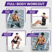 5 - SLOVIC Fitness Resistance Band 42 inch Loop with Door Anchors, Purple 75-105 lbs