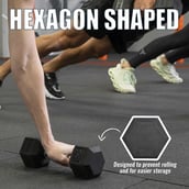 3 - SLOVIC Rubber Dumbbell Set,  Black (Set of 1)  10 kg 