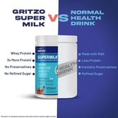 1 - Gritzo SuperMilk Height+ for 4-7 Yrs Personalized Protein & Nutrition Drink Mix OP, 400 g Double Chocolate