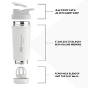5 - MuscleBlaze Steel Pro Shaker,  Pristine White  700 ml