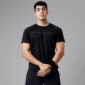 1 - MuscleBlaze Active Tee Half Sleeve,  Midnight Black  Small 