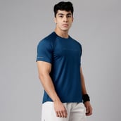 5 - MuscleBlaze Active Tee Half Sleeve,  Teal Blue  X-Large