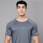 7 - MuscleBlaze Active Tee Half Sleeve,  Nardo Grey  Medium