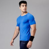 3 - MuscleBlaze Compression Muscle Tee Half Sleeve,  Superman Blue  Medium