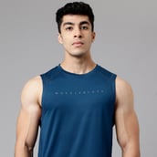 7 - MuscleBlaze Delt Tank,  Teal Blue  Large
