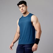 3 - MuscleBlaze Delt Tank,  Teal Blue  Large