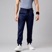 1 - MuscleBlaze Squat-Proof Jogger,  Navy Blue  Small 