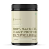 1 - HealthifyMe 100% Natural Vegan Plant Protein, 1.1 lb Double Chocolate